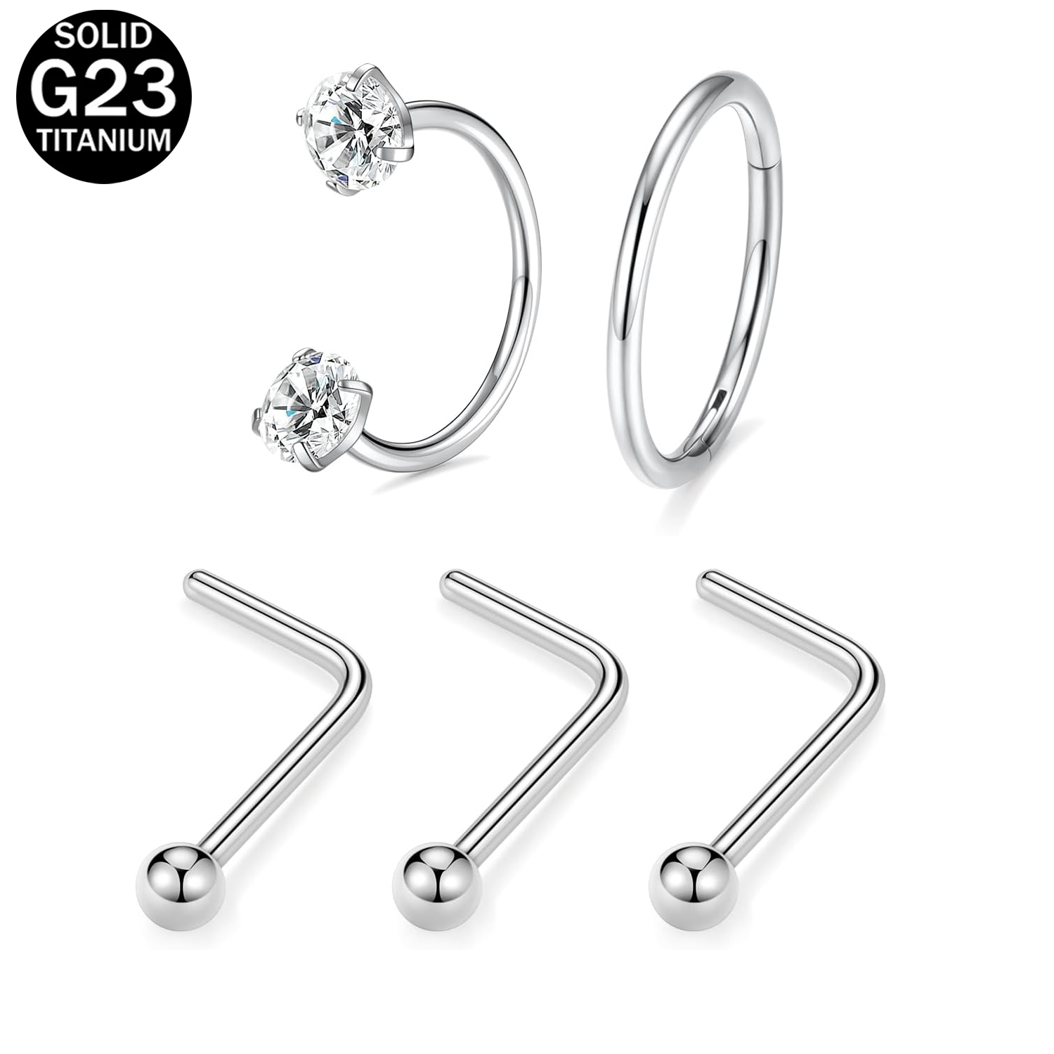 Rook Curved Barbell - แหวนจมูกไทเทเนียมรูปเกือกม้า G23 สำหรับเจาะจมูก ดายธ ทรากัส เฮลิกซ์