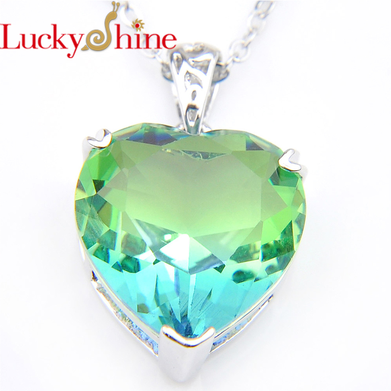 Body Jewelry Australia - Heart Bi สีทัวร์มาลีนหินสีฟ้าเงินงานแต่งงานรัสเซีย USA ออสเตรเลียจี้สําหรับสร้อยคอ