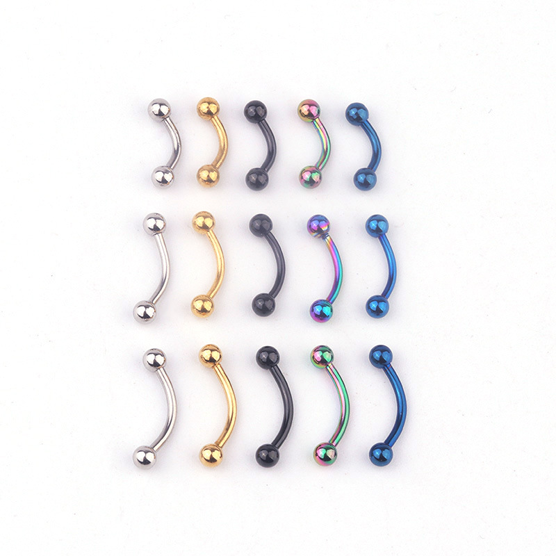 Rook Curved Barbell - 5 ชิ้น/ล็อต บาร์เบลสแตนเลส 316L ขนาด 16G
