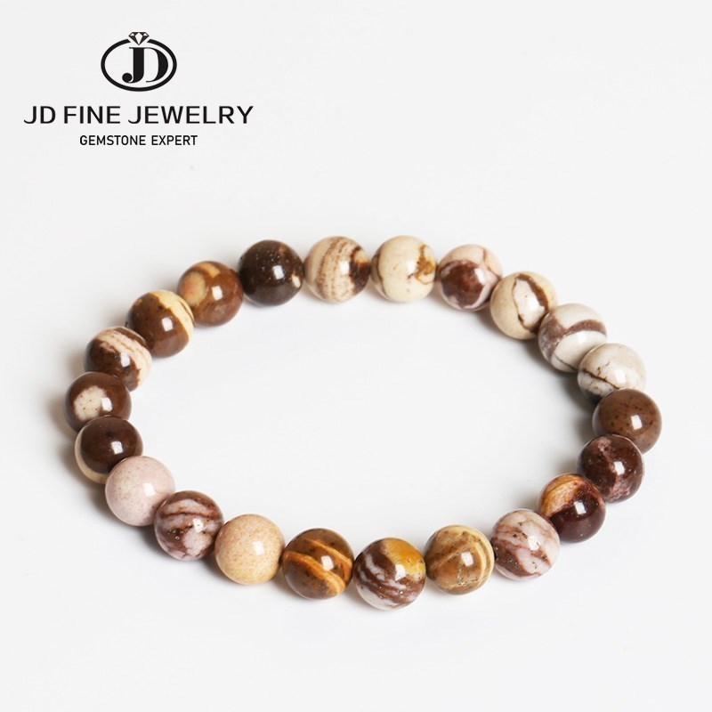 Body Jewelry Australia - JD ธรรมชาติออสเตรเลียลายม้าลาย Jasper Mineral สร้อยคอหินผู้ชายผู้หญิง Vintage