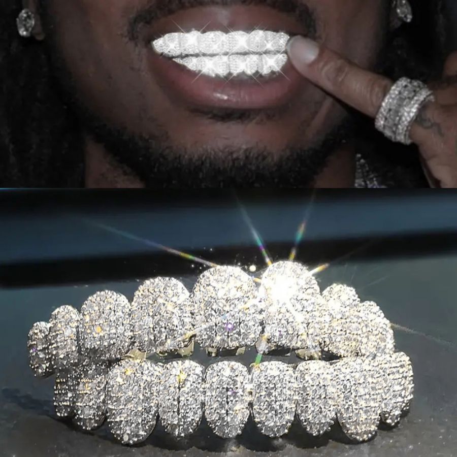 Body Jewelry Men - RACHELZ ฮิปฮอป 10/10 ชุดฟันปลอมแบบ Iced Out