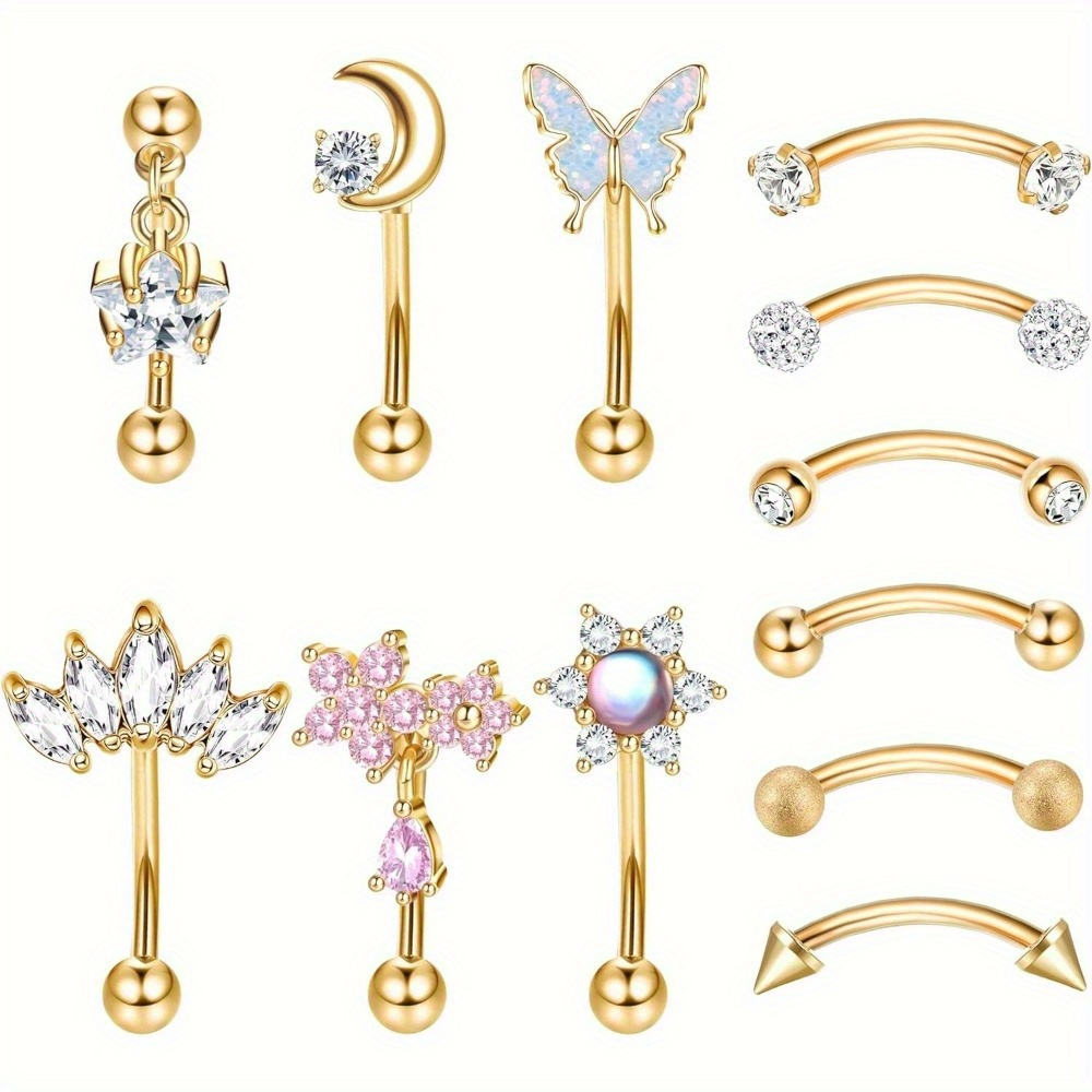 Rook Curved Barbell - Florideco 1PC สแตนเลสสตีล Rook Piercing เครื่องประดับ