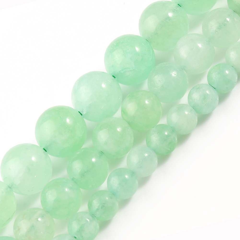 Body Jewelry Australia - หินธรรมชาติ Chrysoprase ออสเตรเลีย Jades ลูกปัดรอบหลวม Spacer