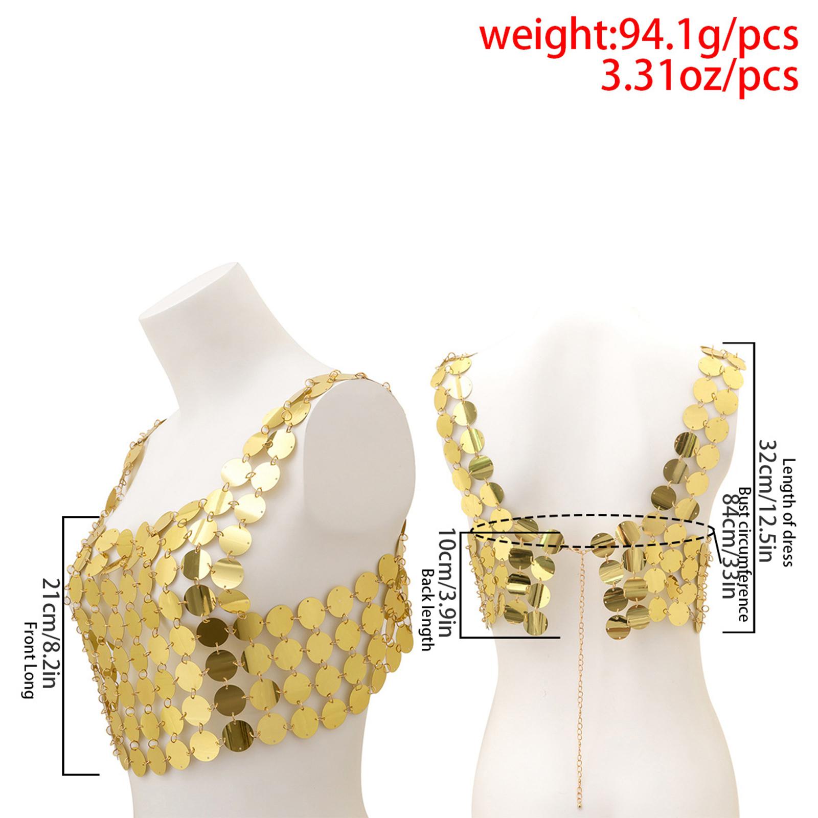 Body Jewelry Vest - เสื้อกล้ามปักเลื่อมประดับเพชรสำหรับงานปาร์ตี้เต้นรำในไนท์คลับ