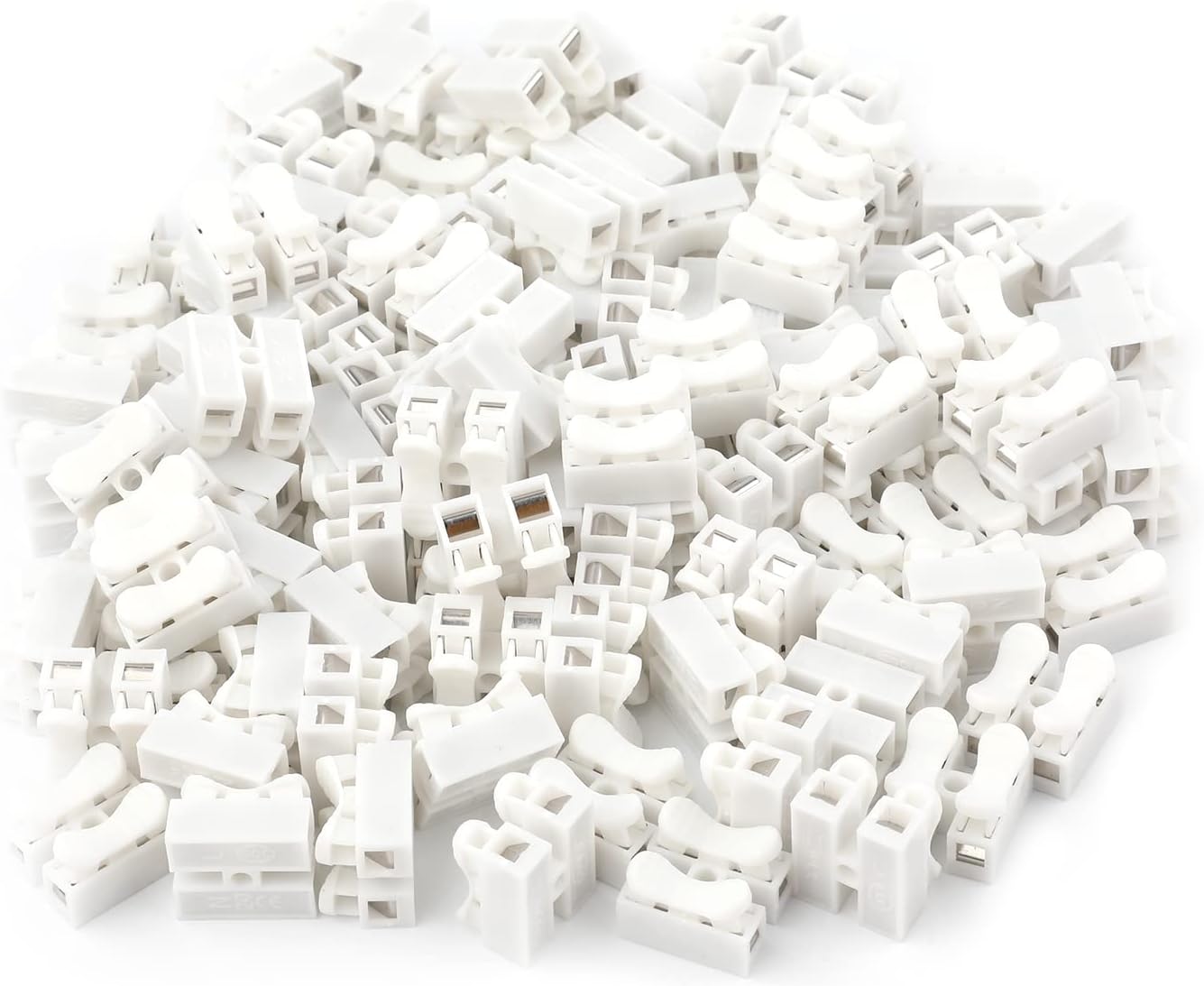 Threadless Push Pin - 50ชิ้นขั้วต่อสายไฟแบบกดเร็ว CH2 10A 220V 2ขาขั้วต่อไฟฟ้าแบบพุชสปริงสำหรับให้แสงสว่างทางไฟฟ้า