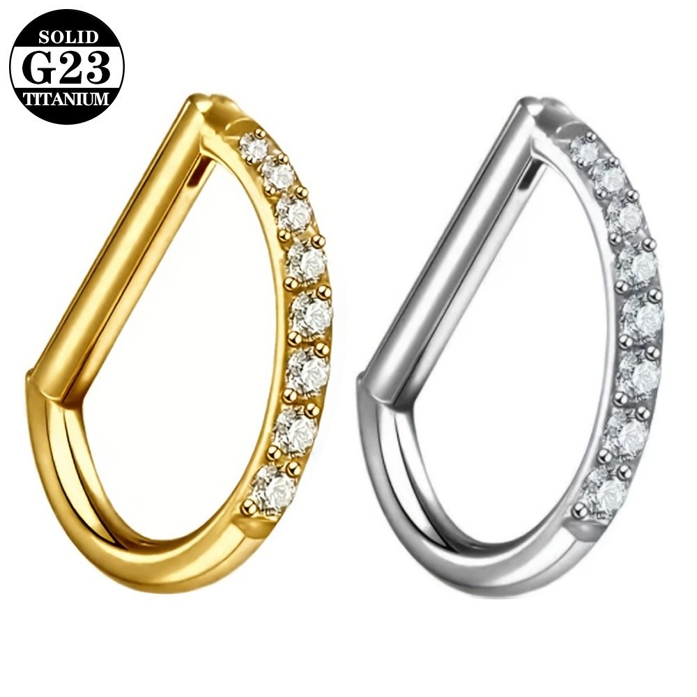 Body Jewelry Materials - แหวนไทเทเนียม ASTM F136 สำหรับเจาะกระดูกอ่อนหู รูปทรง D