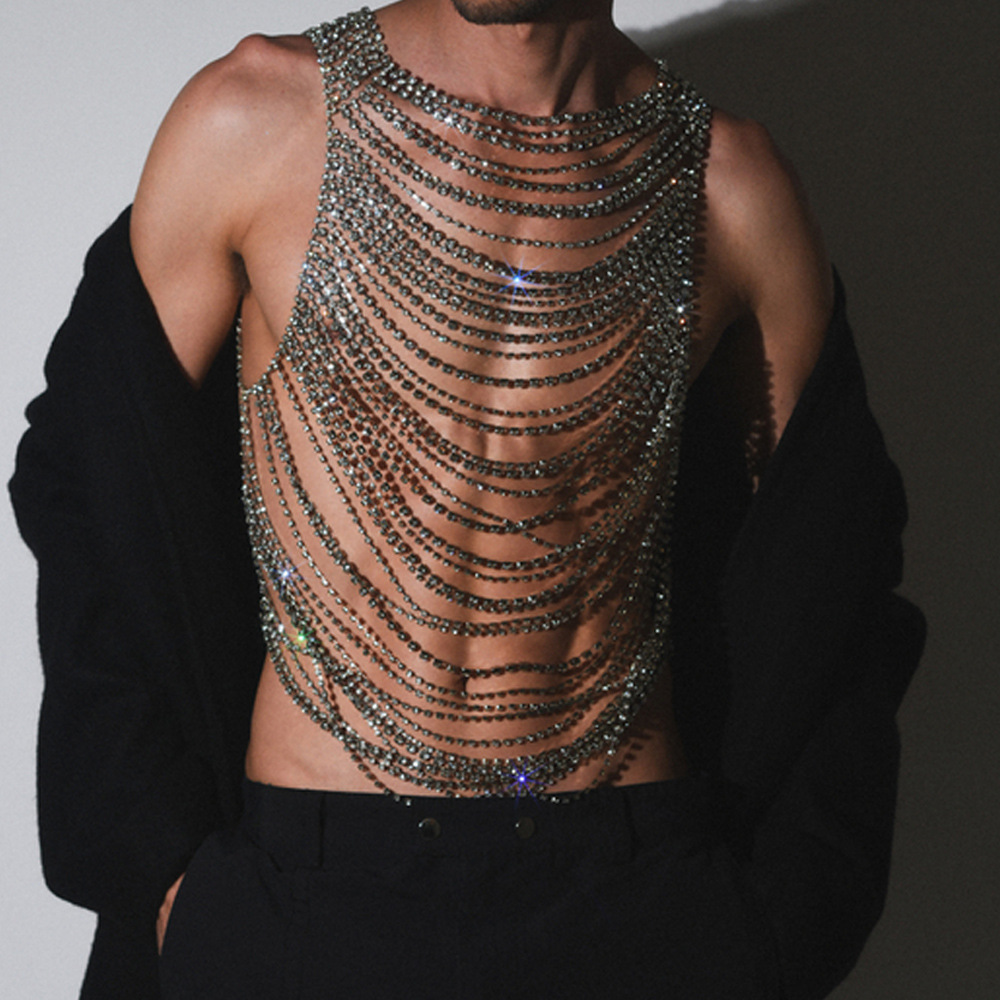 Body Jewelry Men - แฟชั่นหรูหรา Bling ผู้ชายผู้หญิง Body CHAIN ชุดชั้นใน