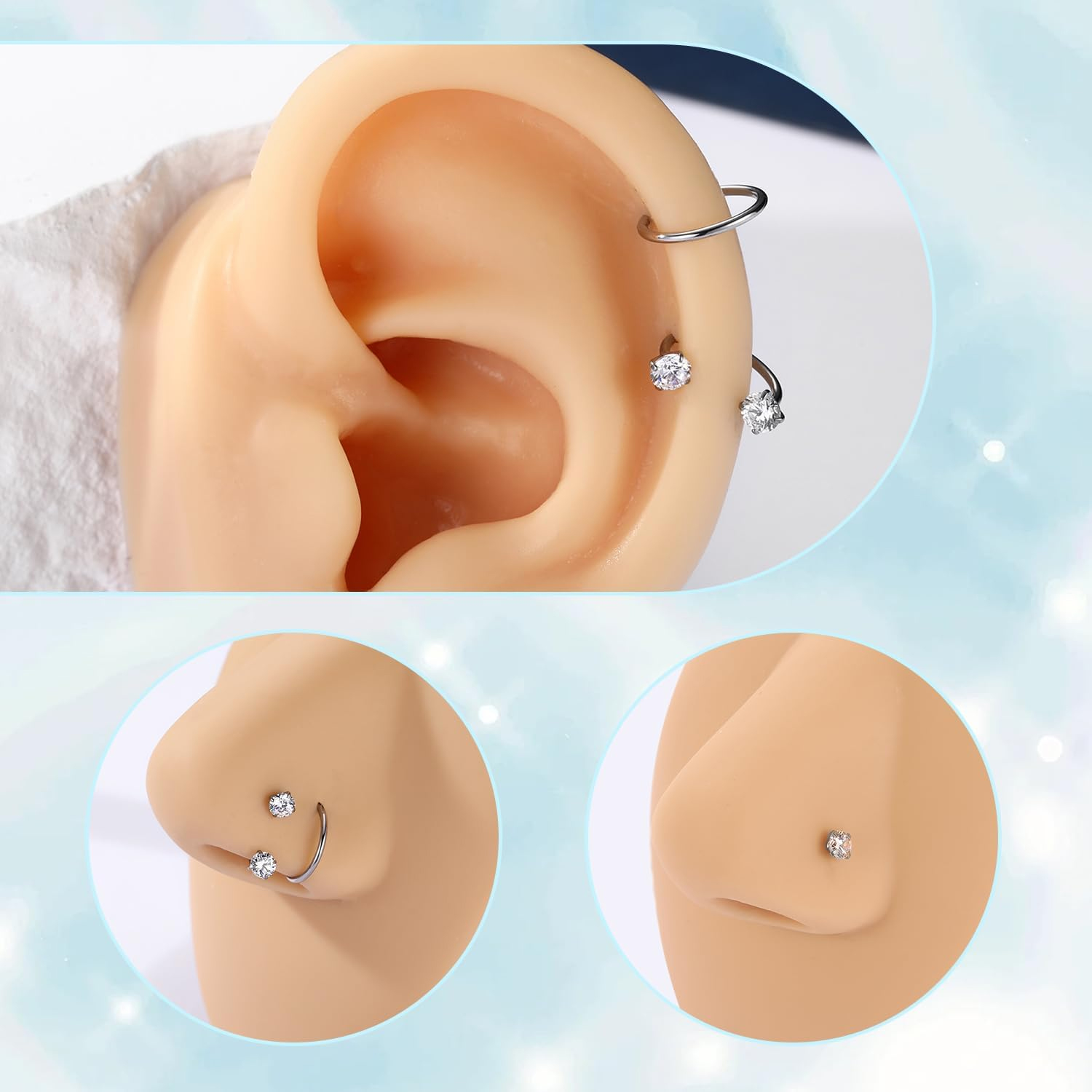 แหวนจมูกไทเทเนียมรูปเกือกม้า G - Rook Curved Barbell บทวิจารณ์และราคา