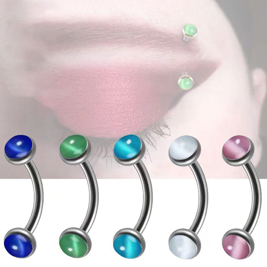 1 ชิ้นเจาะคิ้วกล้วยรูปร่างโอปอ - Rook Curved Barbell บทวิจารณ์และราคา