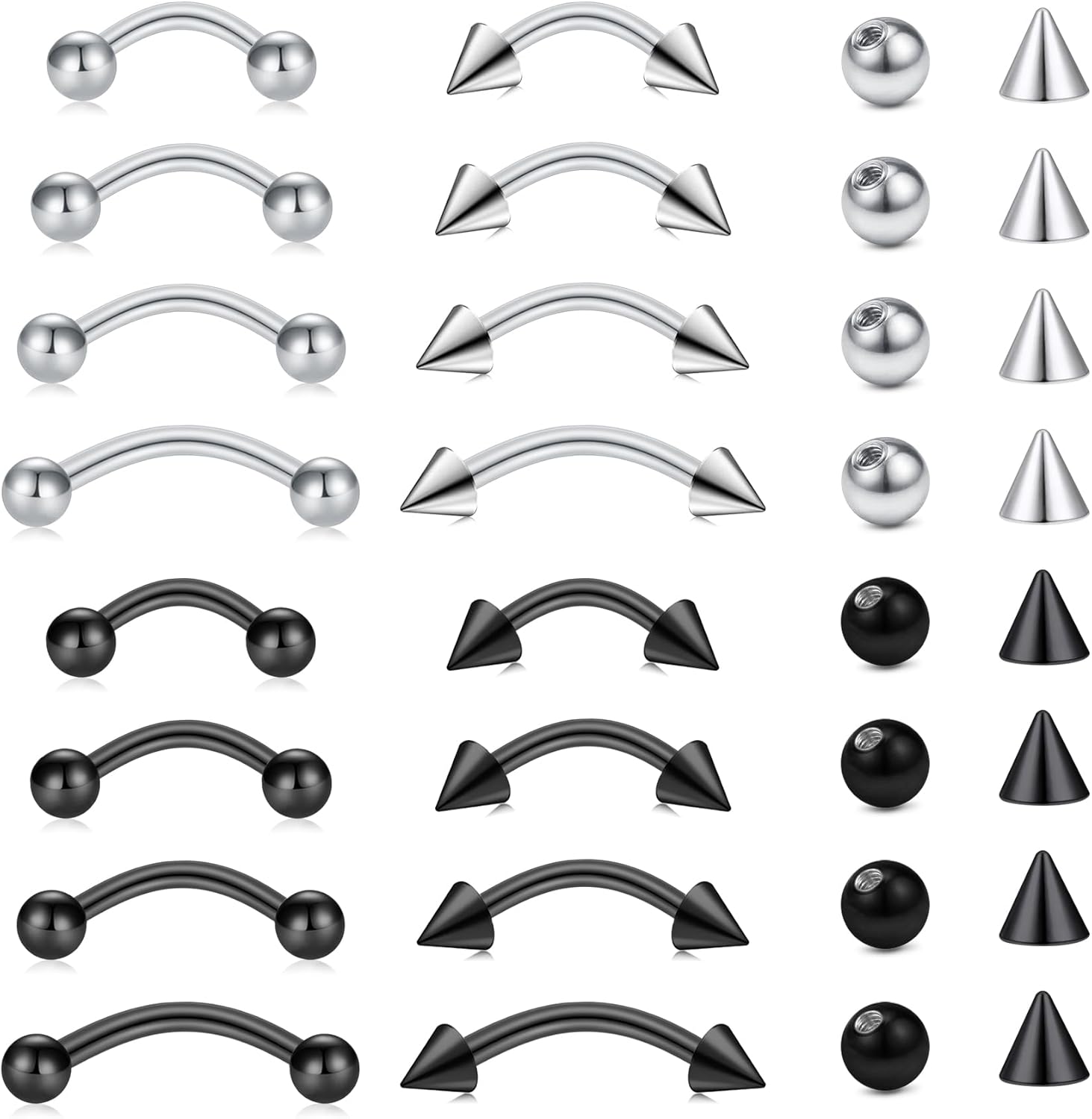 ชุดเครื่องประดับเจาะ 32 ชิ้น/ช - Rook Curved Barbell บทวิจารณ์และราคา