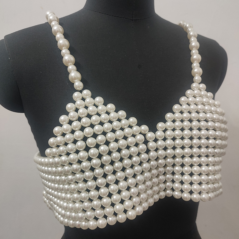 ฤดูหนาวผู้หญิง Handmade Pearl  - Body Jewelry Vest บทวิจารณ์และราคา