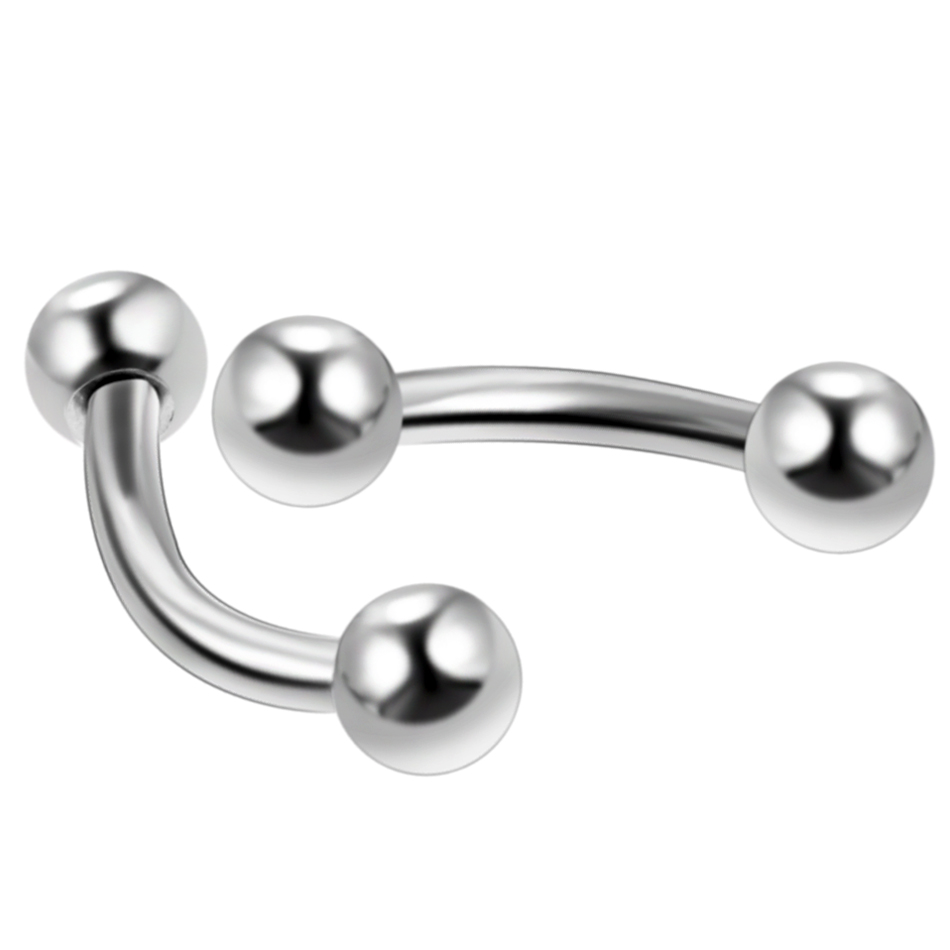 10 ชิ้น/ล็อตเหล็กคิ้วกล้วยเจาะ - Rook Curved Barbell บทวิจารณ์และราคา