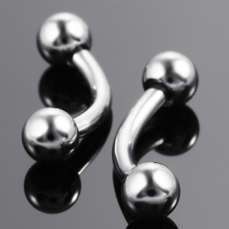 10 ชิ้น/ล็อตเหล็กคิ้วกล้วยเจาะ - Rook Curved Barbell บทวิจารณ์และราคา