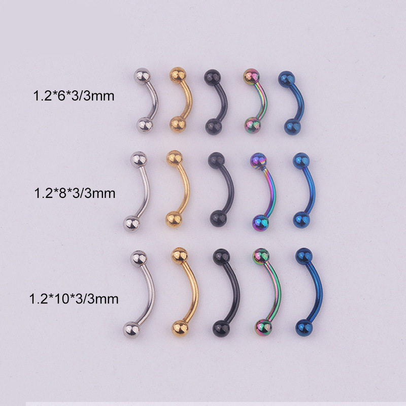 5 ชิ้น/ล็อต บาร์เบลสแตนเลส 316 - Rook Curved Barbell บทวิจารณ์และราคา
