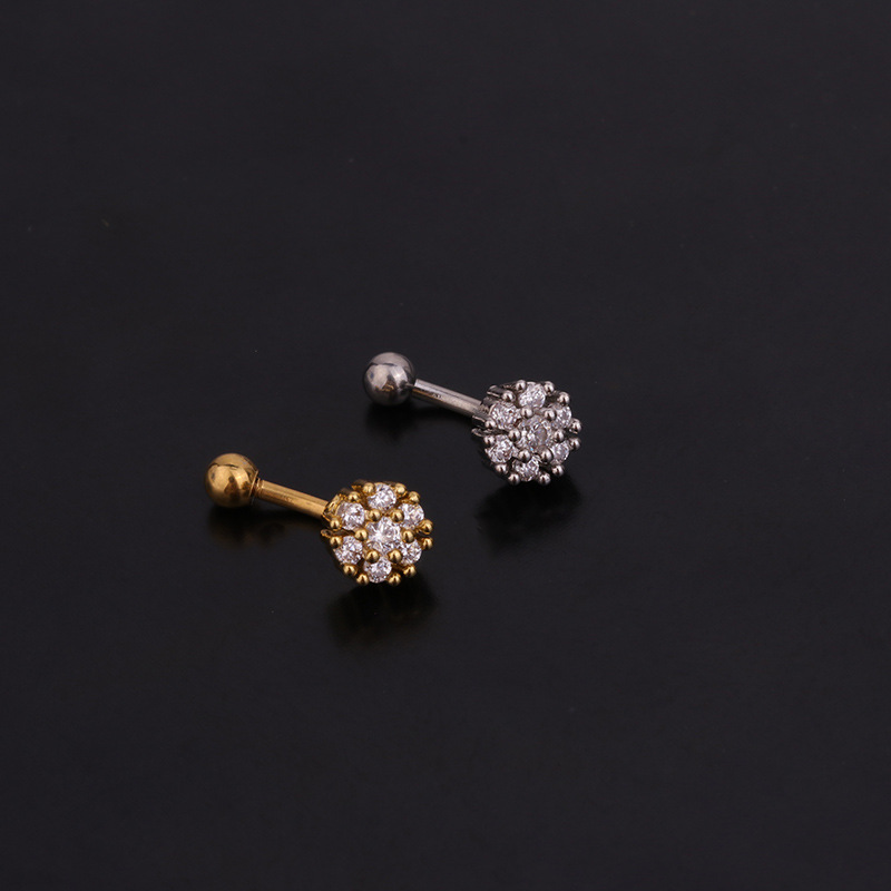 1PC มงกุฎดอกไม้ CZ แหวนคิ้ว Tr - Rook Curved Barbell บทวิจารณ์และราคา
