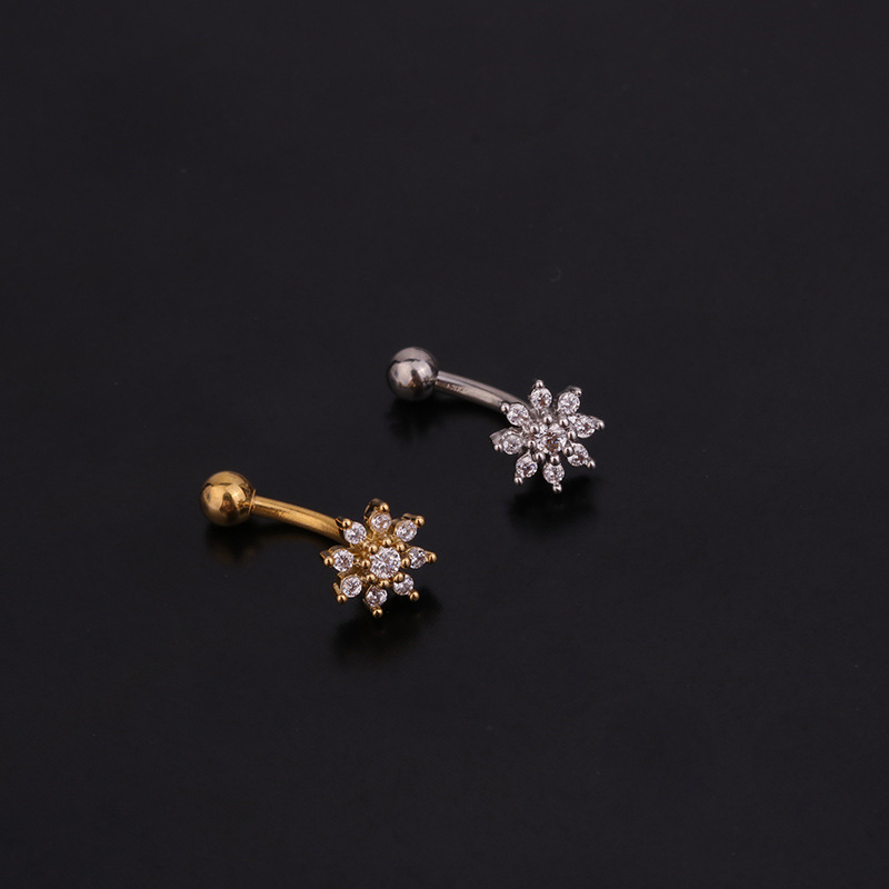 1PC มงกุฎดอกไม้ CZ แหวนคิ้ว Tr - Rook Curved Barbell บทวิจารณ์และราคา
