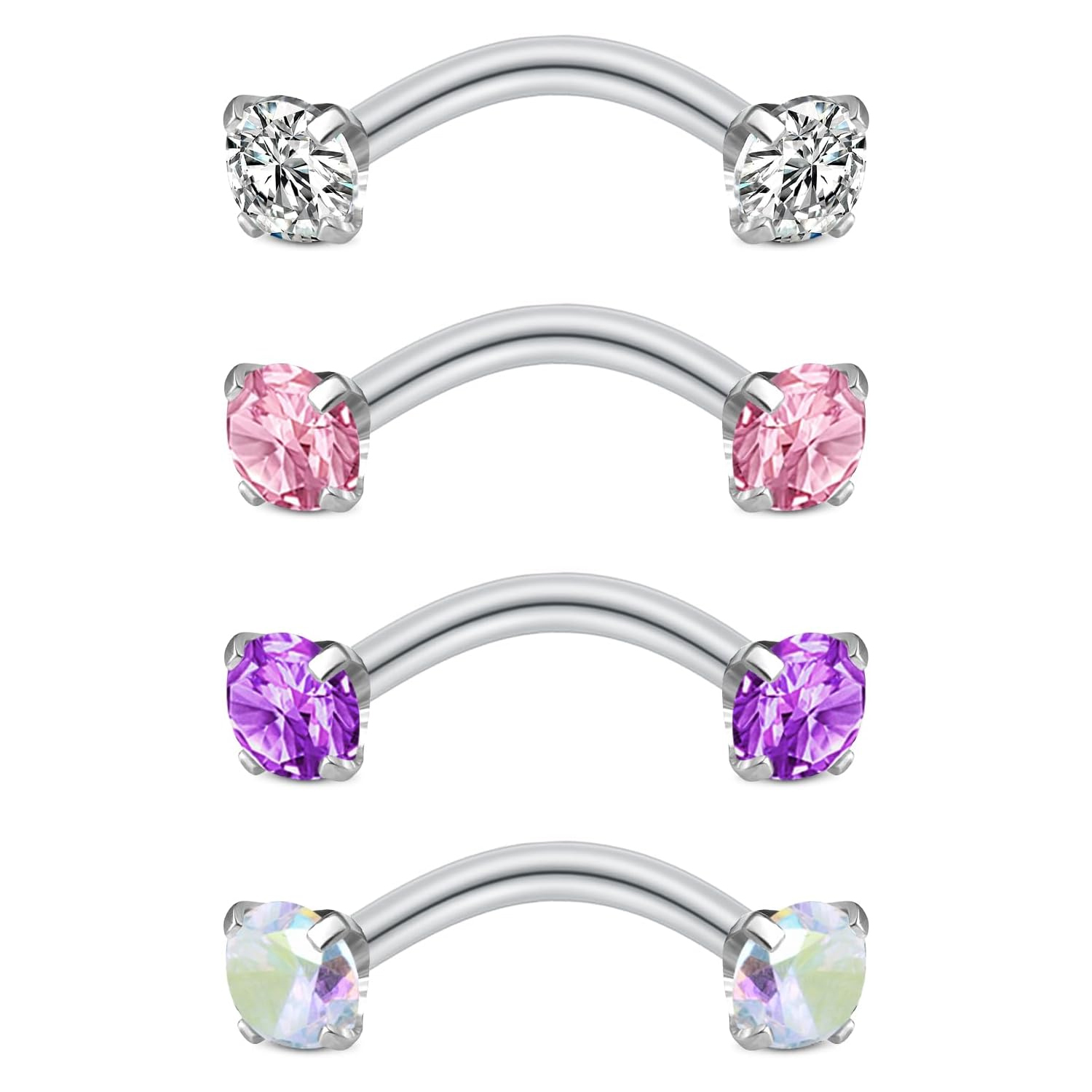 ต่างหูรูปทรง Rook สำหรับผู้หญิ - Rook Curved Barbell บทวิจารณ์และราคา