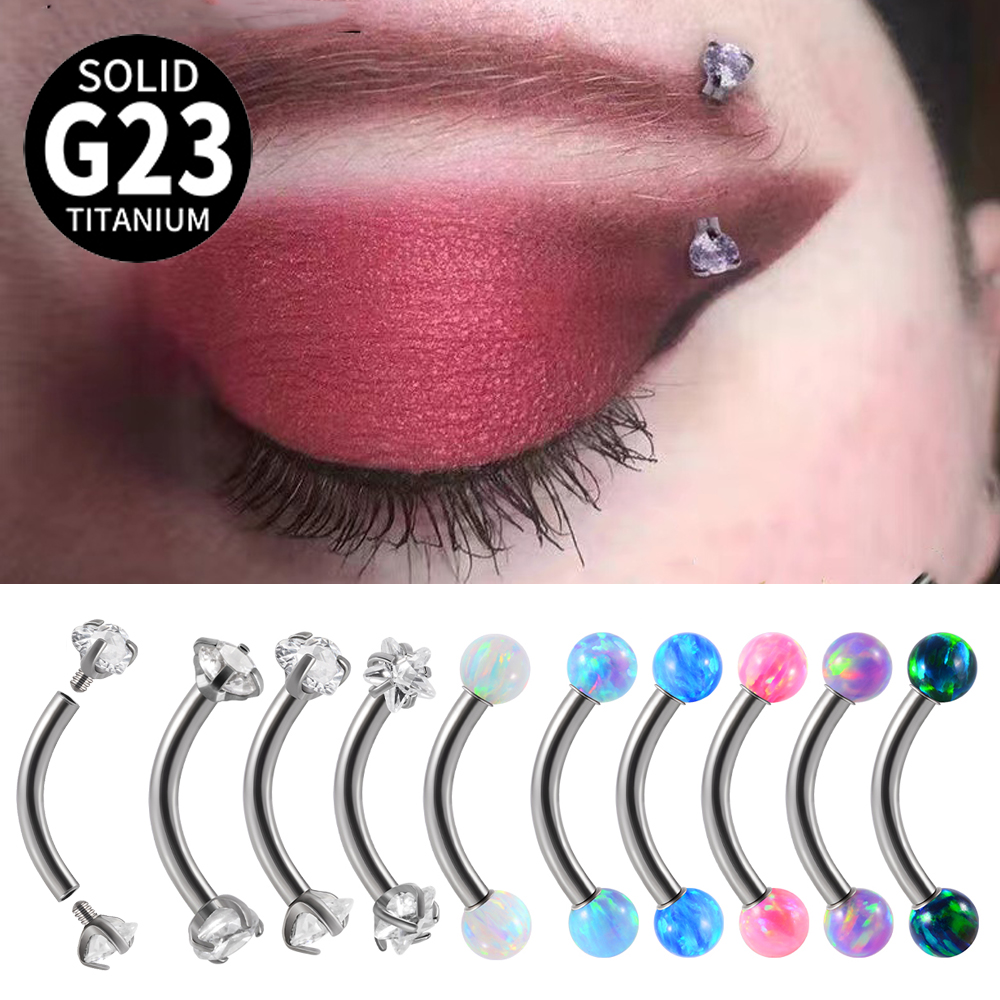 1PC G23ไทเทเนียม CZ ภายในเกลีย - Rook Curved Barbell บทวิจารณ์และราคา