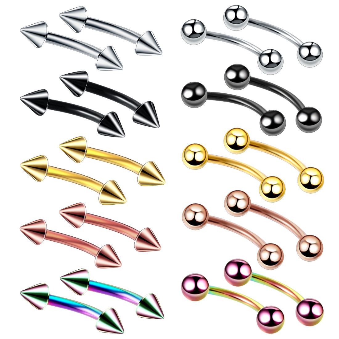 20ชิ้น/เซ็ตห่วงเจาะคิ้วกล้วยเห - Rook Curved Barbell บทวิจารณ์และราคา