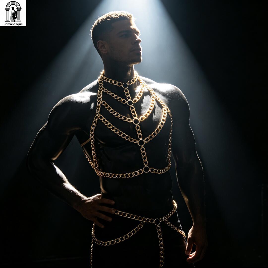 ชุดบอดี้ฮาร์เนสโซ่หนาสีเงินสำห - Body Jewelry Vest บทวิจารณ์และราคา