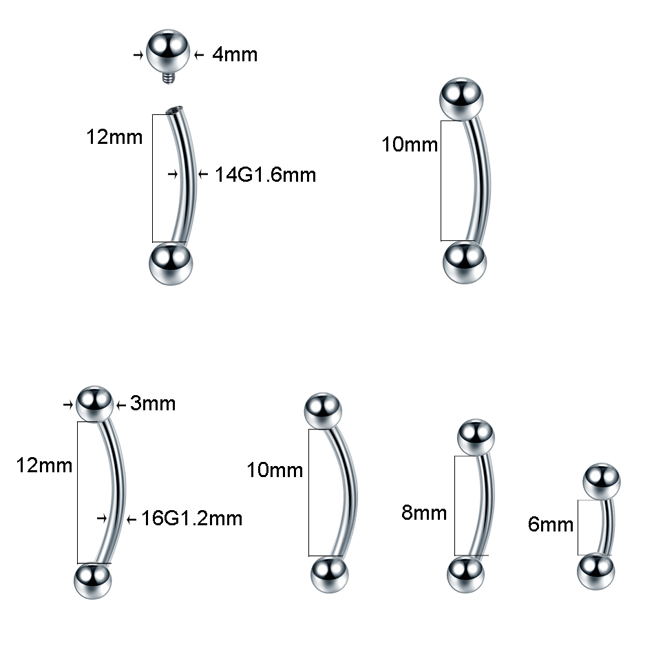 10 ชิ้น/ล็อต G23 ไทเทเนียมคิ้ว - Rook Curved Barbell บทวิจารณ์และราคา