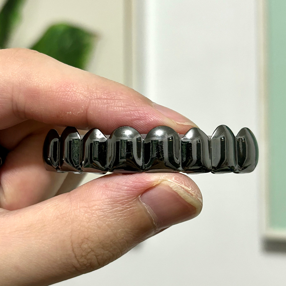 YOUNGX ชุดฟันปลอมสีดำเงาแบบเต็ - Body Jewelry Men บทวิจารณ์และราคา