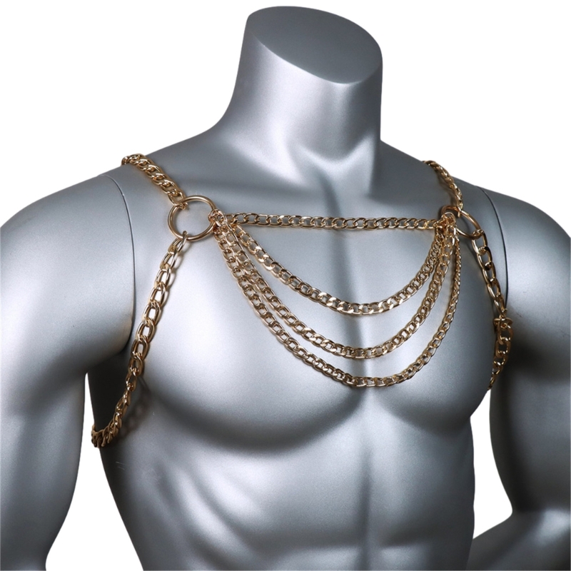 ผู้ชายเซ็กซี่โลหะหน้าอก CHAIN  - Body Jewelry Men บทวิจารณ์และราคา