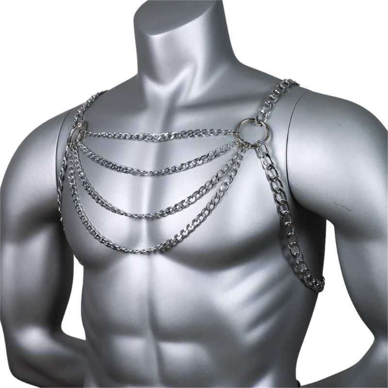 ผู้ชายเซ็กซี่โลหะหน้าอก CHAIN  - Body Jewelry Men บทวิจารณ์และราคา