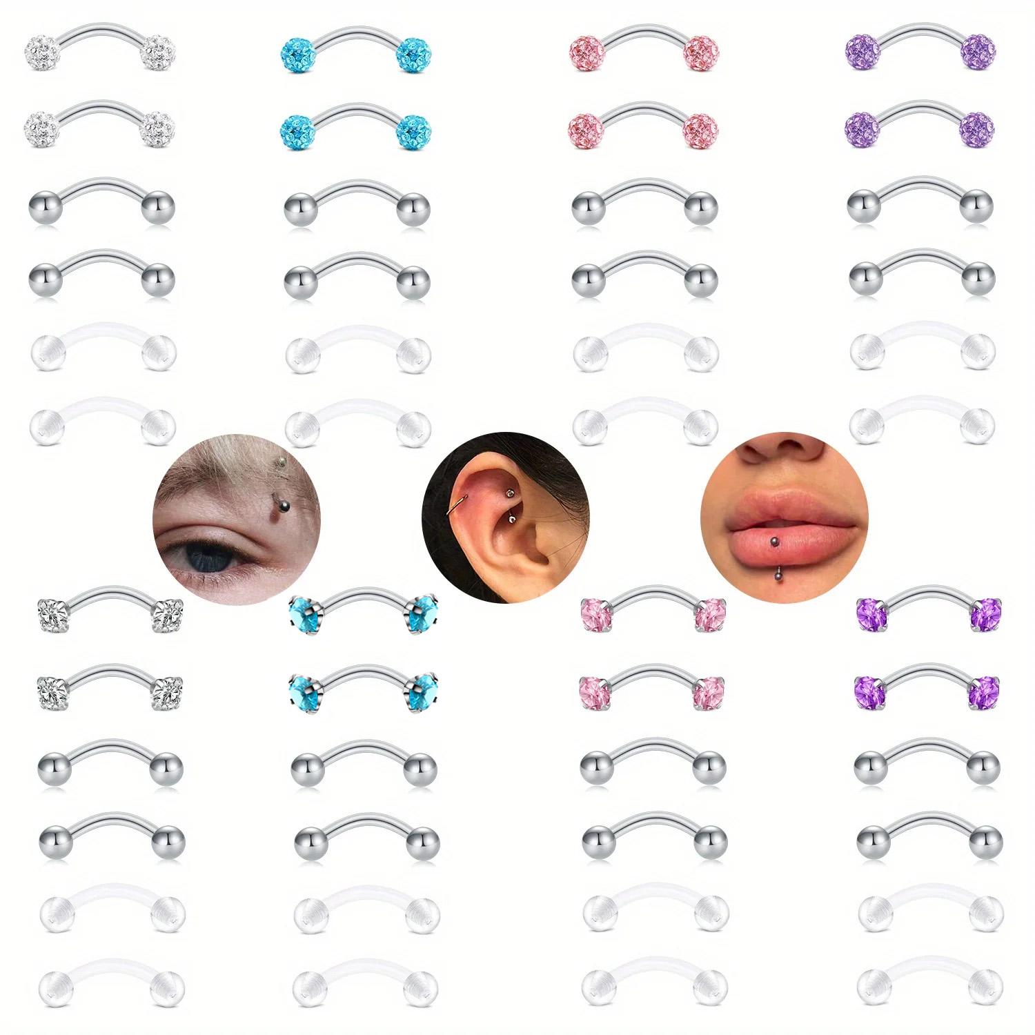 6pcs / ชุดหรูหราน่ารัก 16G โค้ - Rook Curved Barbell บทวิจารณ์และราคา