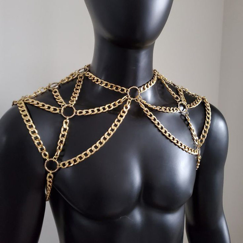 Punk Men ไหล่ Body Chain กลับส - Body Jewelry Men บทวิจารณ์และราคา