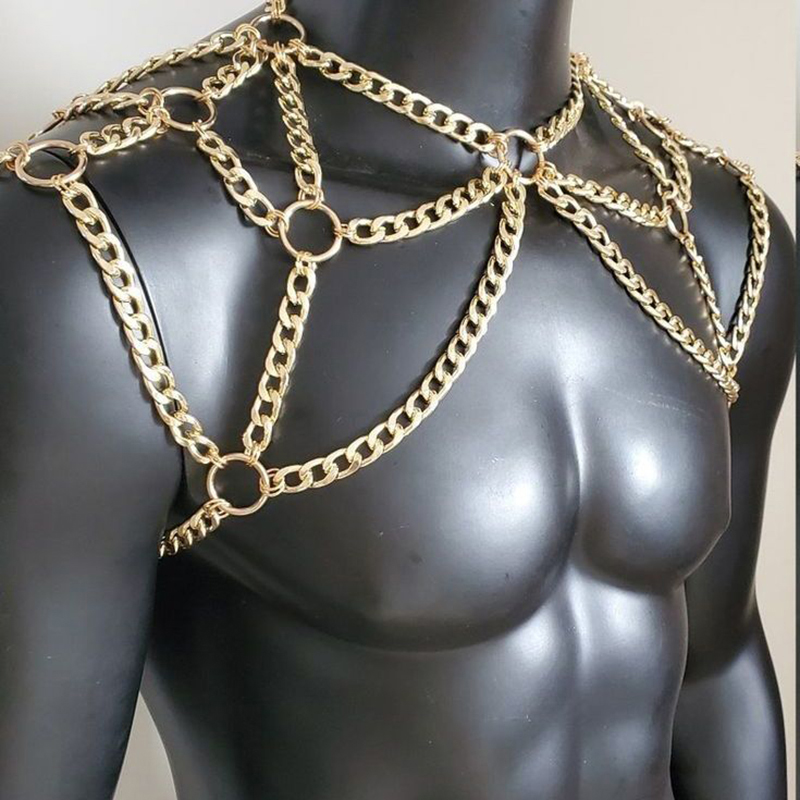 Punk Men ไหล่ Body Chain กลับส - Body Jewelry Men บทวิจารณ์และราคา