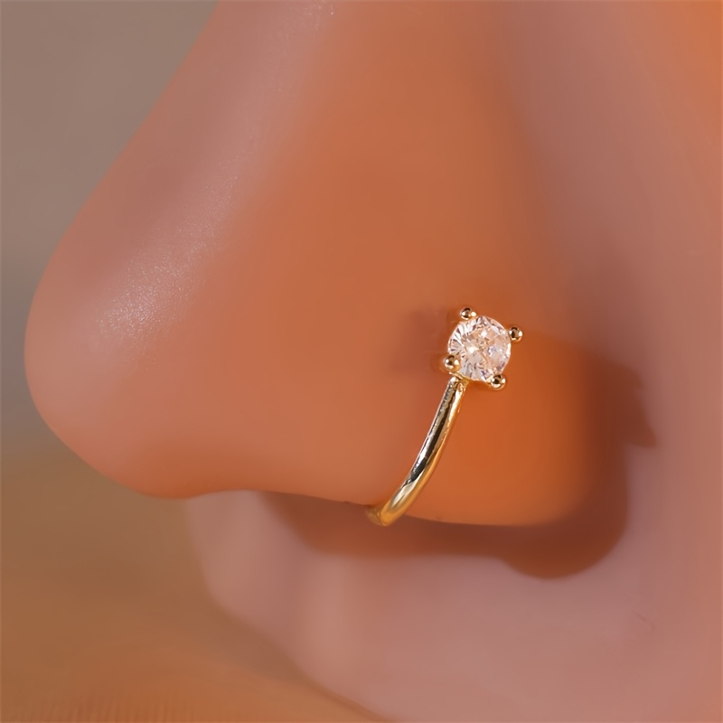 แหวนจมูกทรงกลมแบบไม่เจาะรู 1 ช - Body Jewelry Materials บทวิจารณ์และราคา