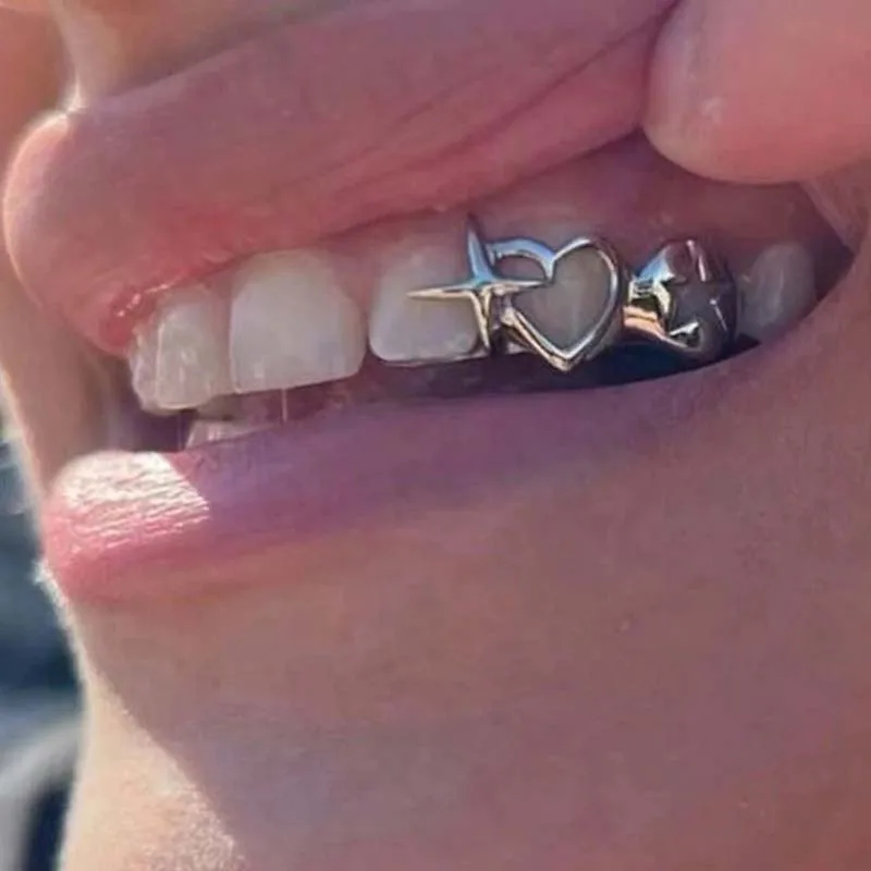 ฝาครอบฟันรูปหัวใจแบบพังก์ฮิปฮอ - Body Jewelry Men บทวิจารณ์และราคา