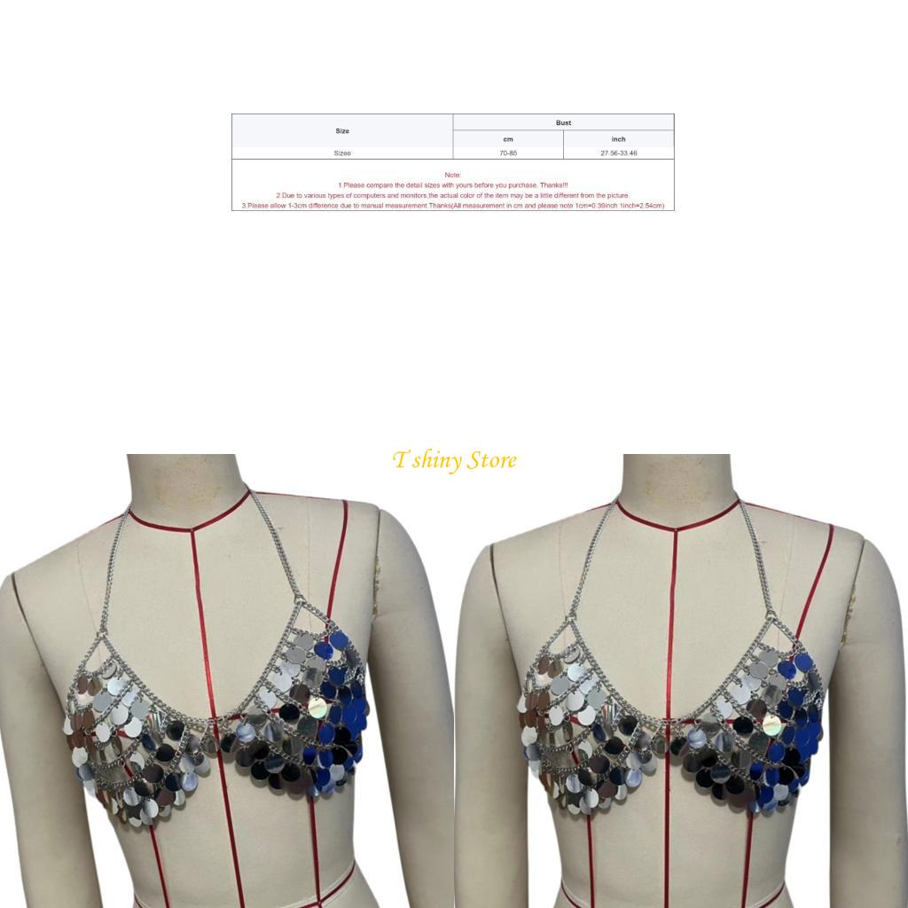 N58F Festive Sequins Vest Top  - Body Jewelry Vest บทวิจารณ์และราคา