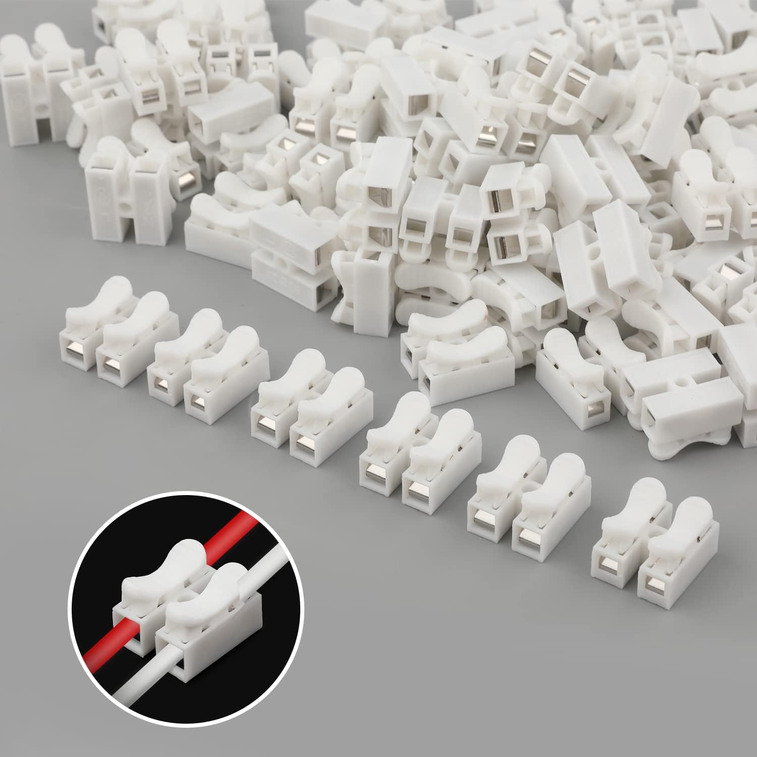 50ชิ้นขั้วต่อสายไฟแบบกดเร็ว CH - Threadless Push Pin บทวิจารณ์และราคา