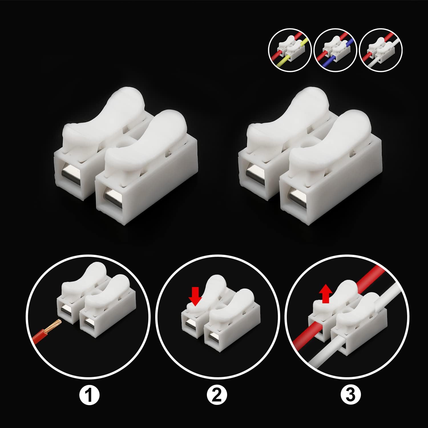 50ชิ้นขั้วต่อสายไฟแบบกดเร็ว CH - Threadless Push Pin บทวิจารณ์และราคา