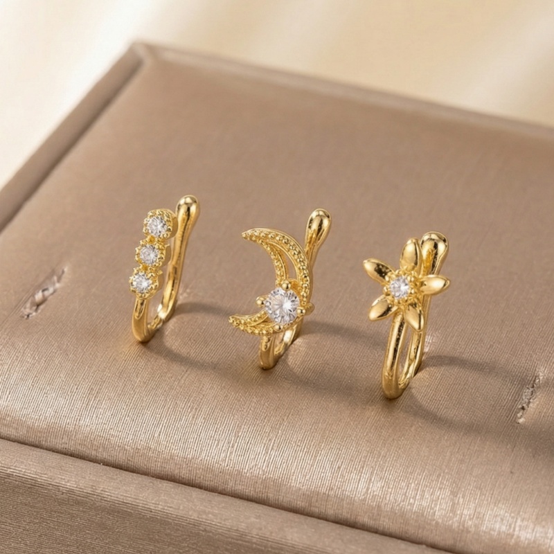 ชุดคลิปหนีบจมูกสไตล์เรโทร 3 ชิ - Body Jewelry Materials บทวิจารณ์และราคา